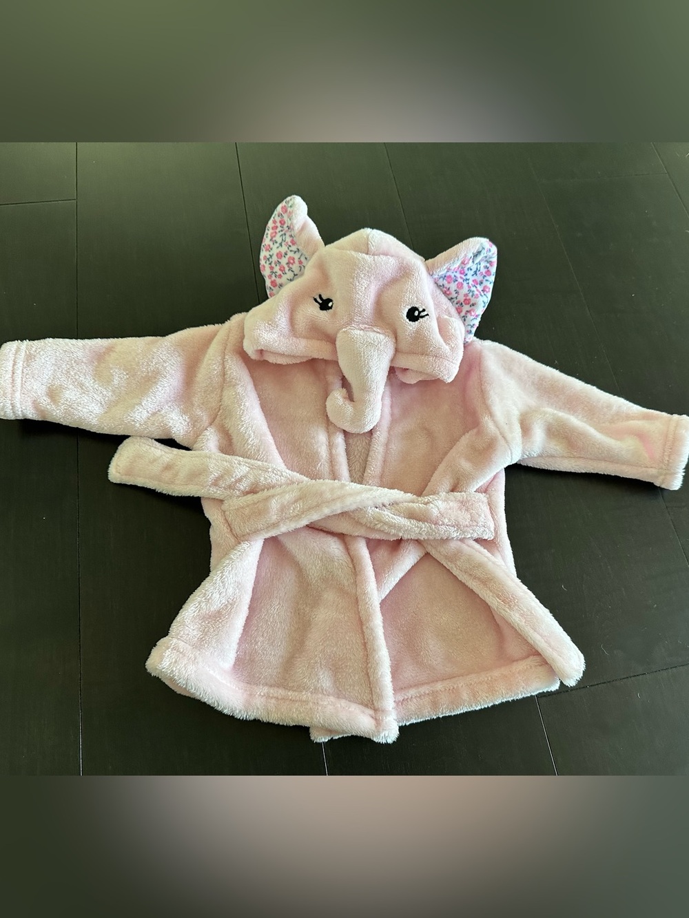 Hudson Baby Pink Elephant Plush Hooded Pajama Robe